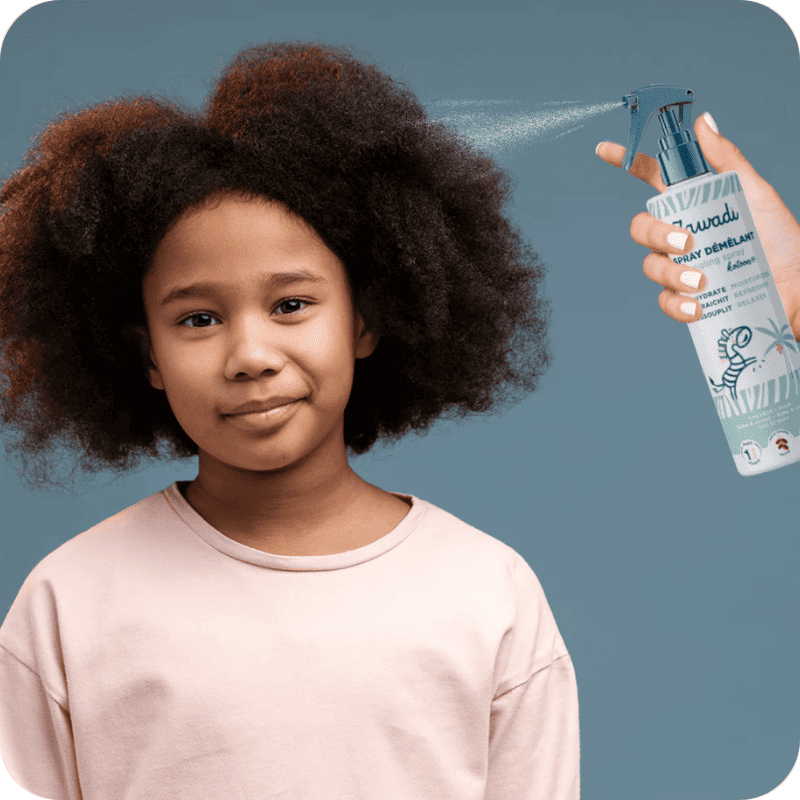 spray pour demêler cheveux frisés et crépus pour enfants et bébés marque zawadi